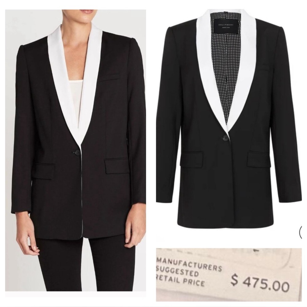 NWT! The Equipment Quincy Blazer in True Black